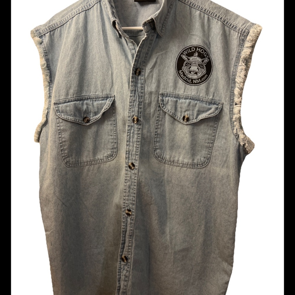 Denim Sleeveless Tank Top - Blue
